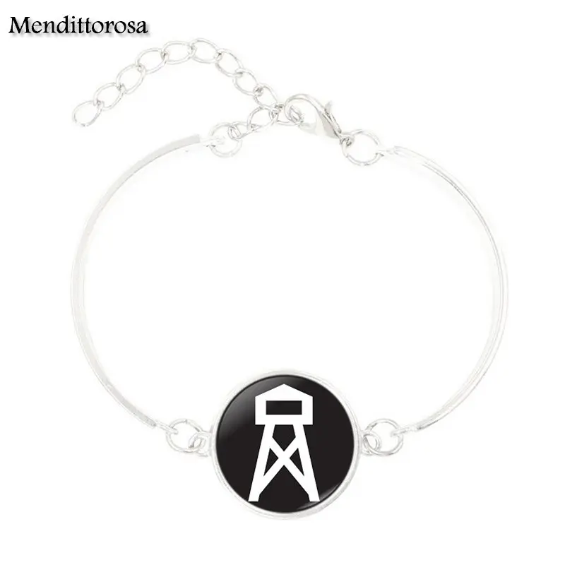 Mendittorosa символ атеиста винтажный античный стеклянный кабошон заявление браслет