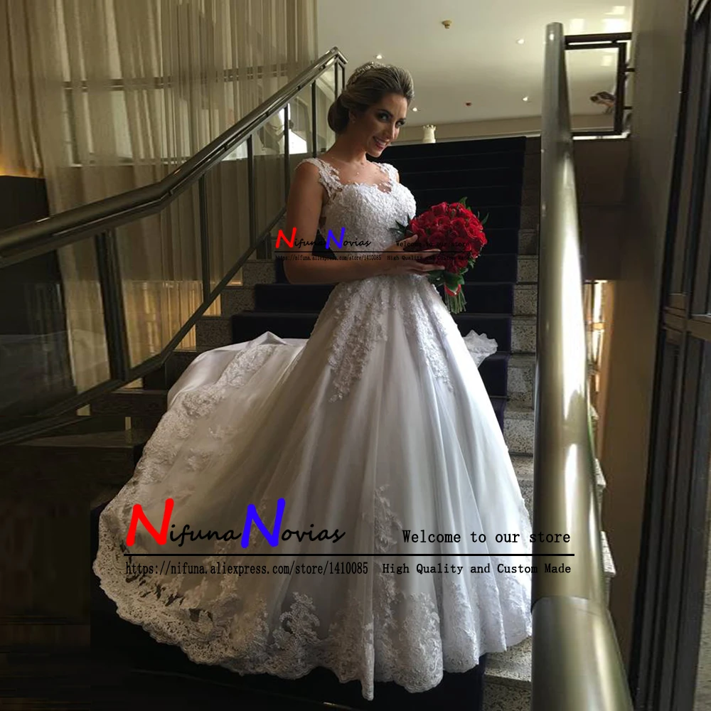 robe de mariage princesse Boho Wedding Dress 2019 Lace Appliques Beaded Vintage Dresses Vestido Noiva hochzeitskleid | Свадьбы и