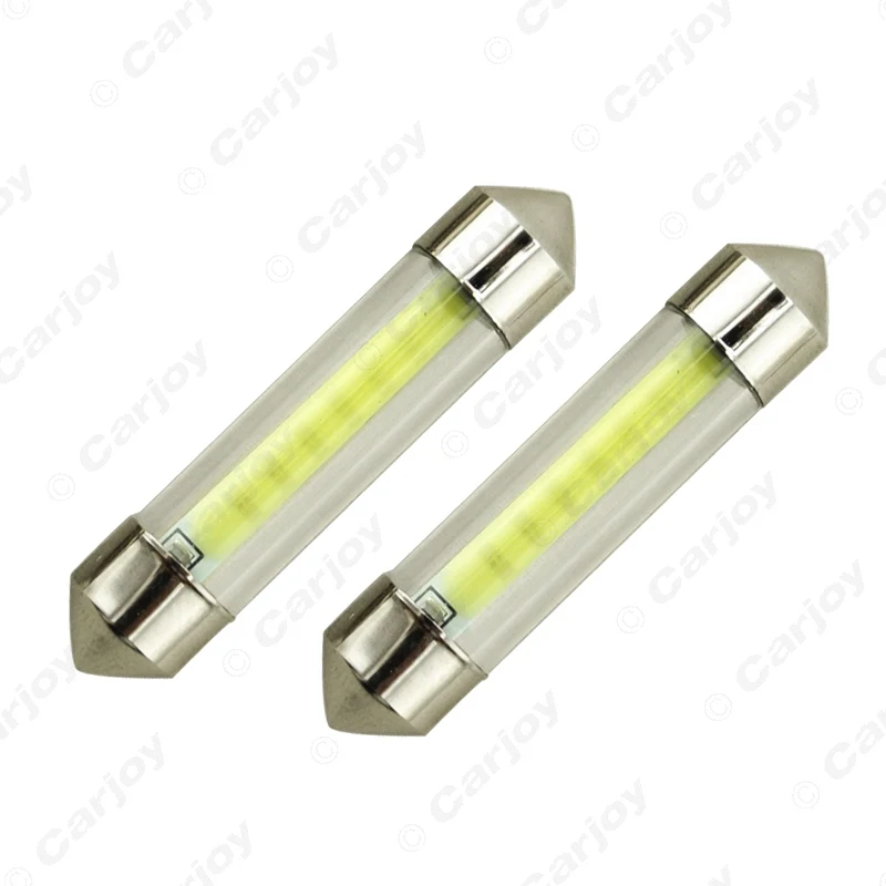 LEEWA 1 шт. белый чехол для салона автомобиля с стеклянными линзами C5W Festoon Dome COB 12