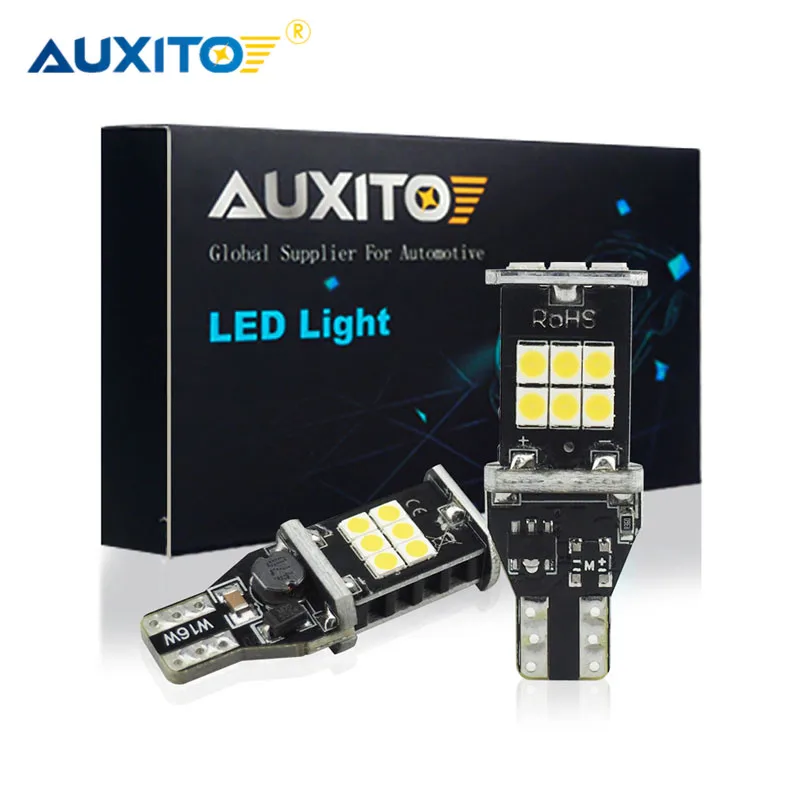 Auxito 2x для BMW E60 E90 T15 W16W светодиодные лампы автомобильного фонаря Canbus Backup Reverse Light без ошибок интерьера 3535SMD белого цвета.
