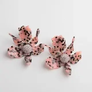 14 Amybaby Роскошные модные женские красивые серьги-клипсы с кристаллами в виде цветка лилии, вечерние ювелирные изделия с эмалированной глазурью - Окраска металла: 14