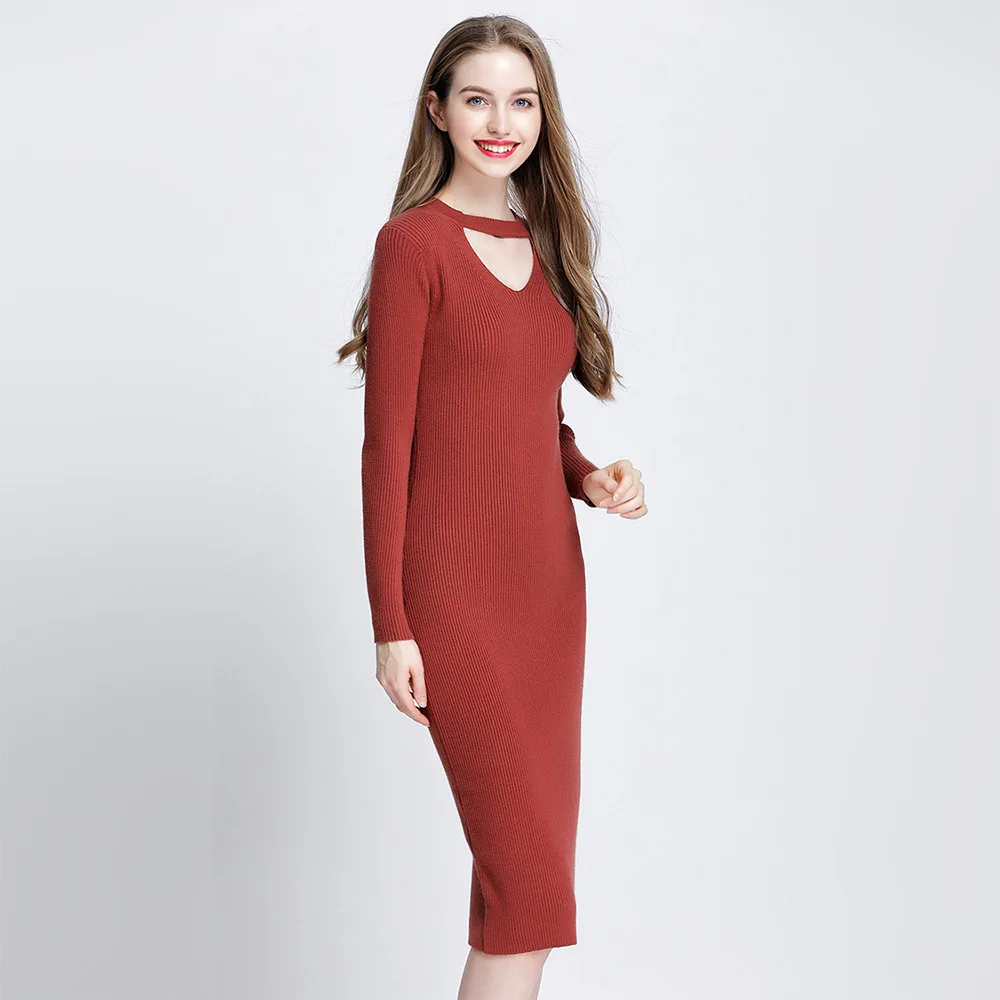 

Blusas De Inverno Feminina Pullover Winter New Pattern Woman Sweater Skirt Fund Neck Long Sleeve Knitting Korean Sexy Rendering