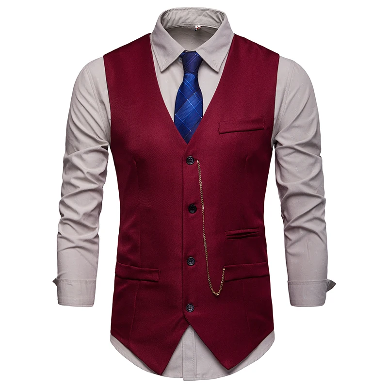 Covrlge New Arrival Dress Vests for Mens Suit Vest Male Waistcoat Gilet Homme Casual Sleeveless Formal Business Jacket MWX038 | Мужская