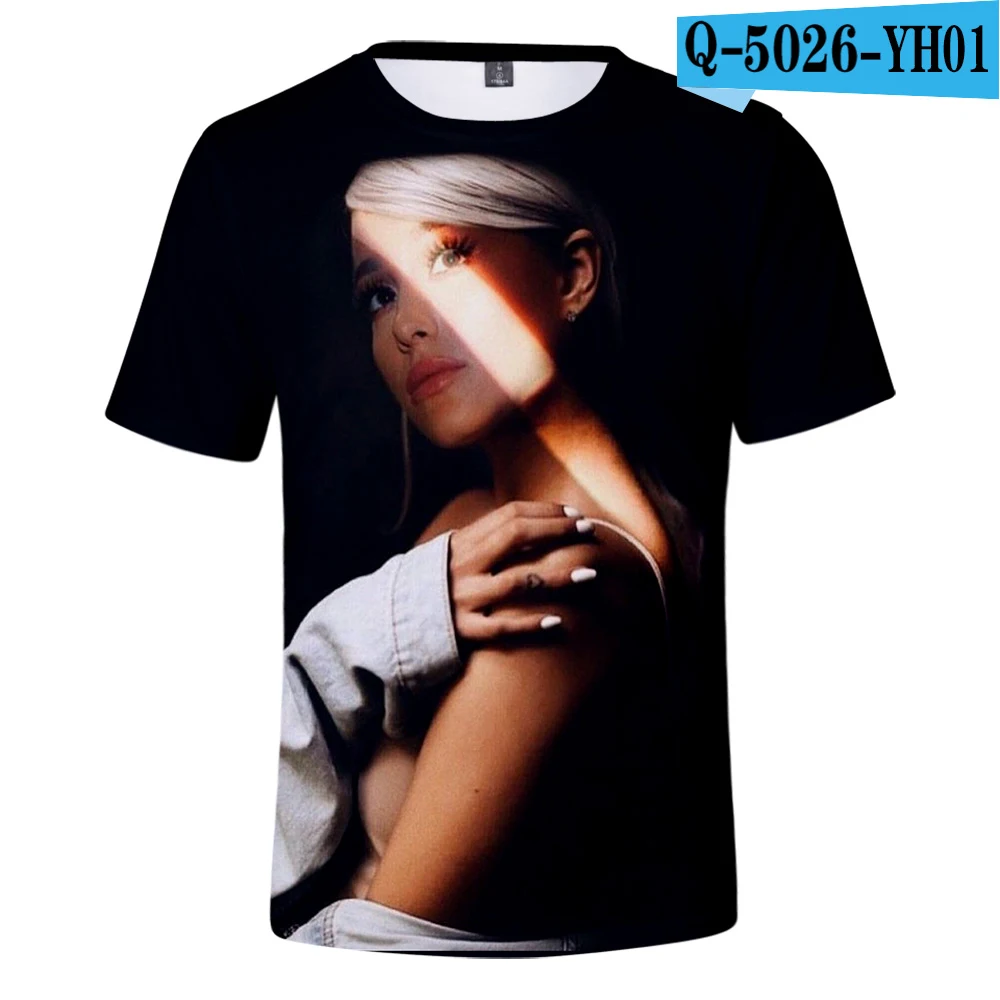 3D positive Футболка Ариана Гранде, 3D, США, Харадзюку, летняя, короткий рукав,, Хит, Ариана Гранде, принт, повседневные женские футболки, топы для влюбленных мальчиков/девочек - Цвет: 3D positive