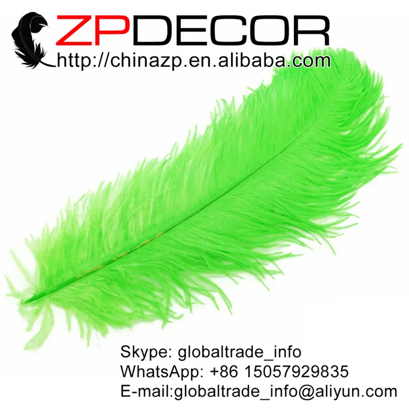 

ZPDECOR Feather 100 pcs/lot 45-50cm(18-20inch)Hand Select Best Quality LIME GREEN Ostrich Drab Feathers for Sale