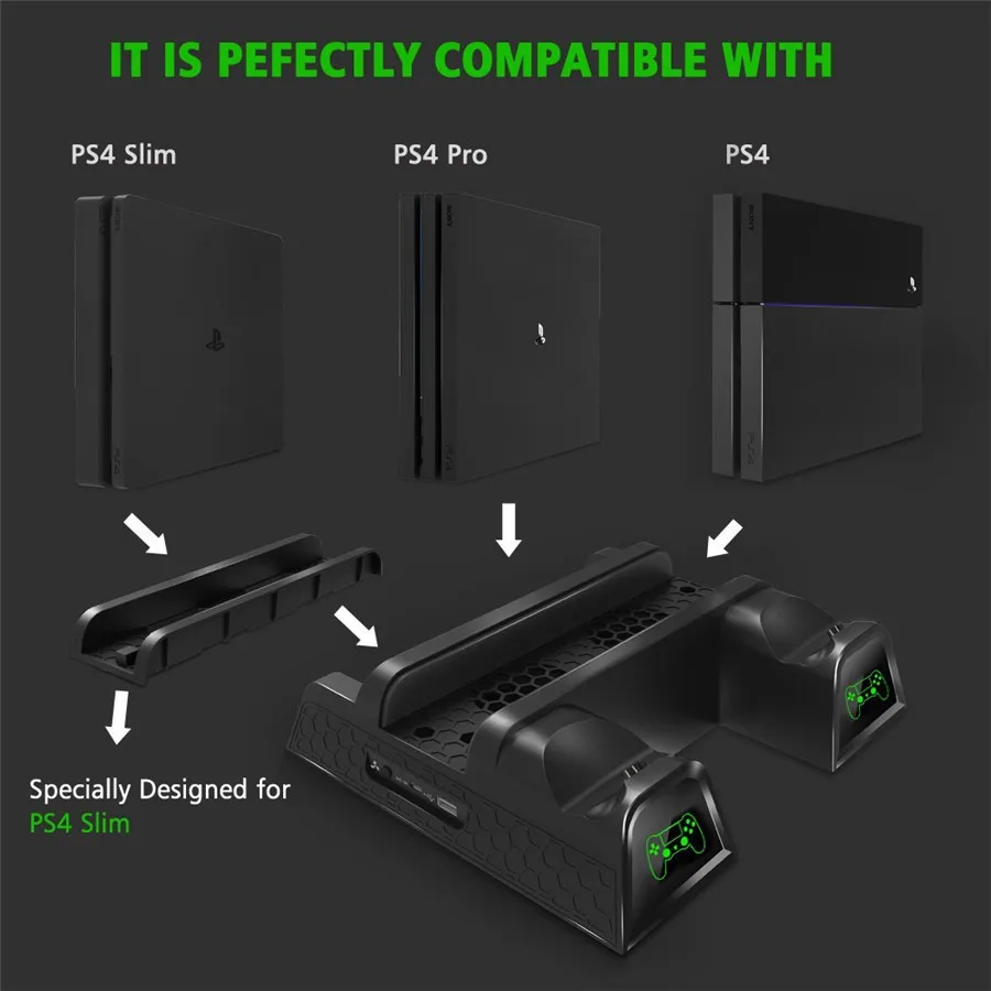 Подставка для PS4/PRO/Slim охлаждающий вентилятор зарядная док станция контроллера