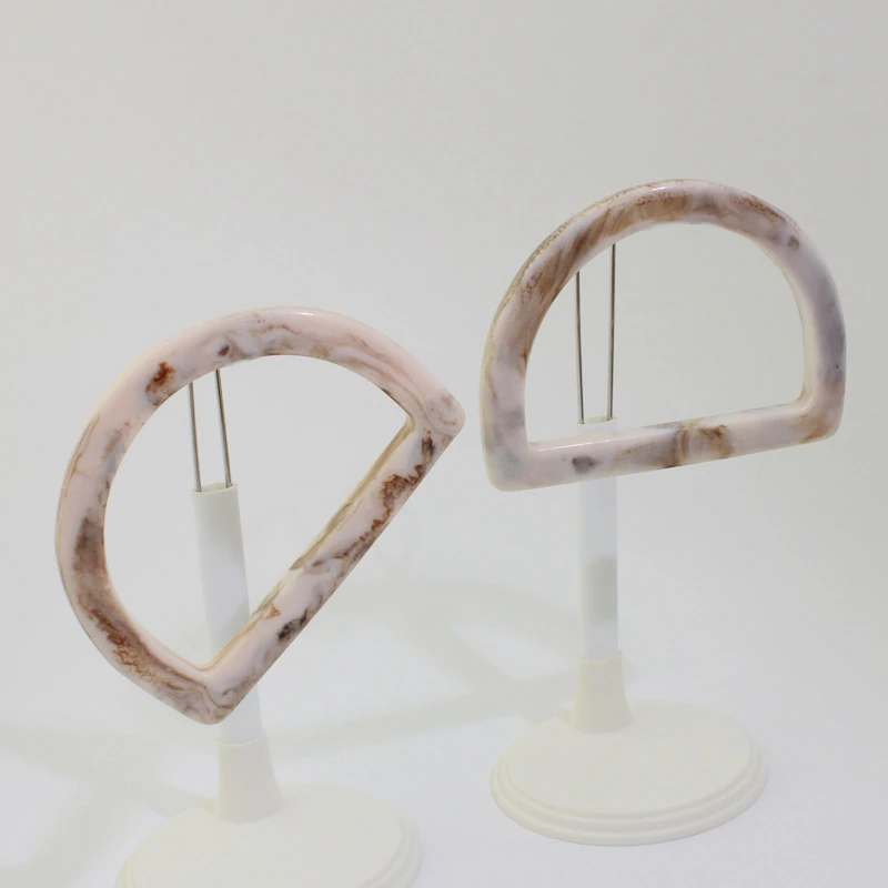 1-5 pairs, New 11.5*8.8cm Multi-color D-shaped Tote Bag Resin Lucite-Handled,women purse lucite handle