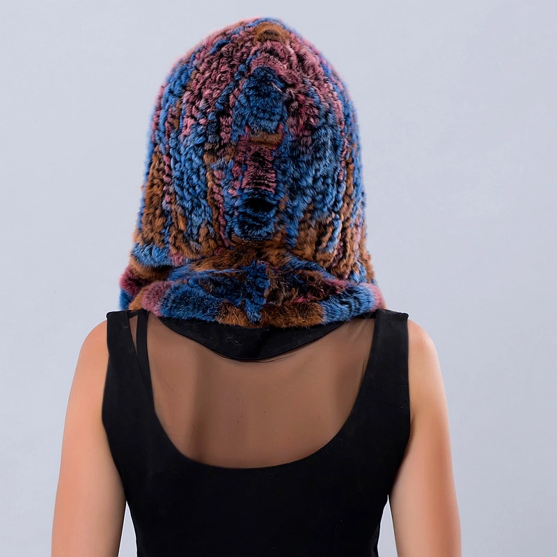 Зимний теплый шарф на меху с натуральным мехом шляпы для женщин новый роскошный