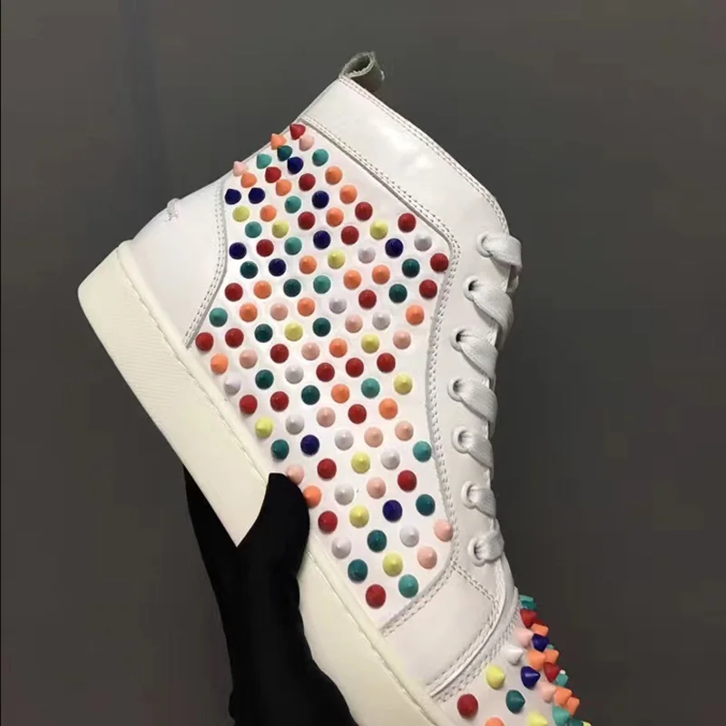 Яркие шипы с заклепками Мужская обувь из натуральной кожи Роскошные