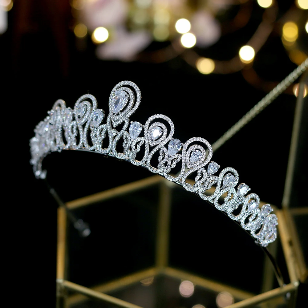 Циркониевая cubico novia dama de honor corona cupleanos tiara Аксессуары для вечеринок | Украшения и