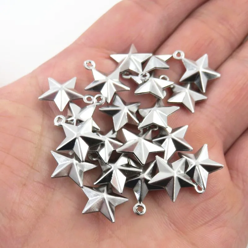 Полые блестящие пятиконечные звезды Подвески из нержавеющей стали звезда кулон