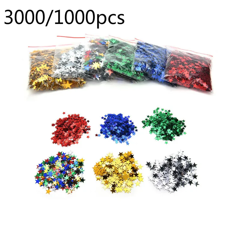 3000/1000 шт. декоративные блестящие звезды для стола | Дом и сад