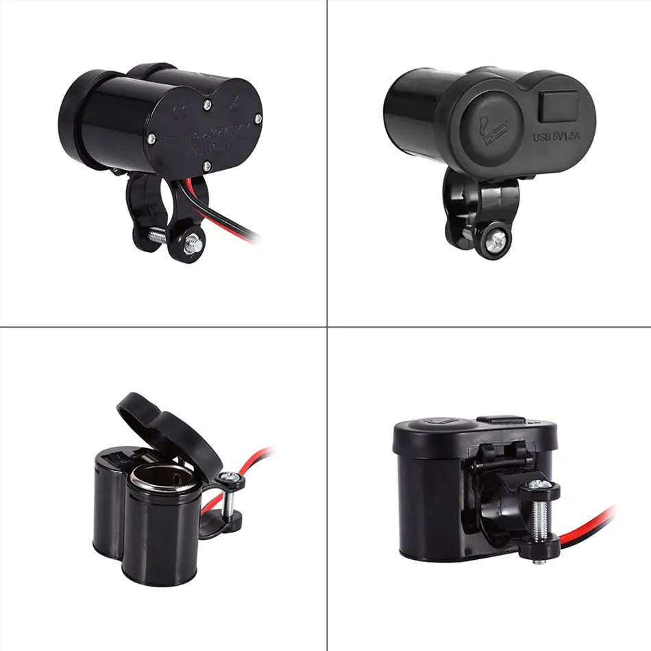 Мотоцикл 12V прикуриватель USB адаптер питания зарядное устройство 2 в 1 для