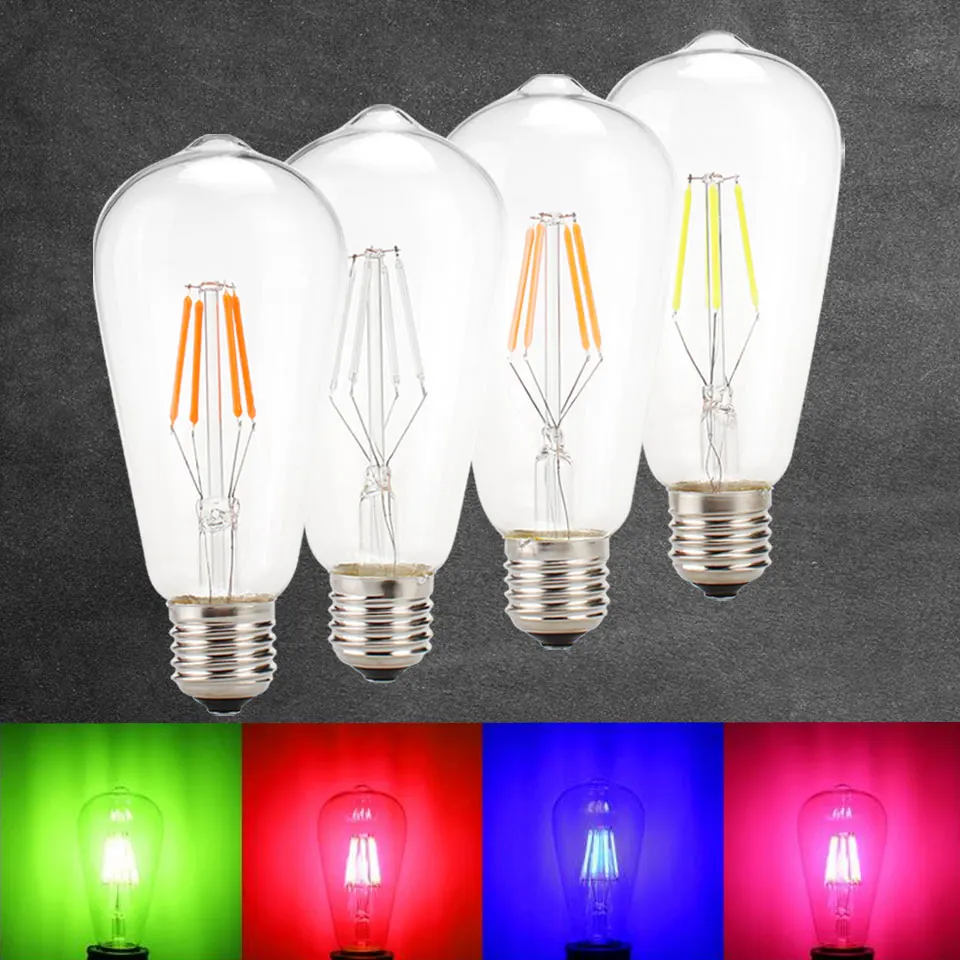 Светодиодная лампа накаливания Эдисона ST64 COB E27 4 Вт 220 В|bulb lamp e27|led bulb e27led edison |