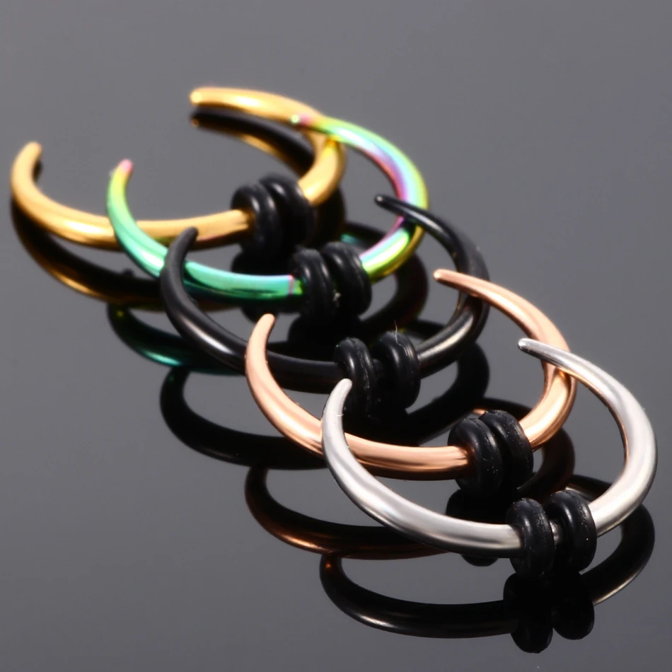 Серьга-Кольцо из хирургической стали круглые конические перегородка кольцо в