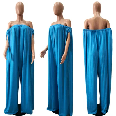 Женский свободный комбинезон больших размеров сексуальный без бретелек с