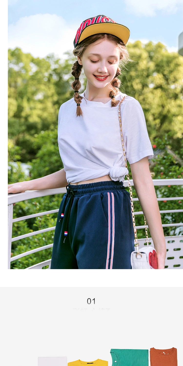 SEMIR футболка Женская Новинка хлопковые футболки женские s vogue винтажные футболки хлопковые Женские топы с круглым вырезом и коротким рукавом