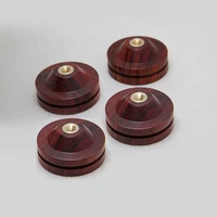 4pcs 33mm rosewood thicker section hifi audio amplifier shock spikes pad with metal contact point hd2 amp cone speaker pad