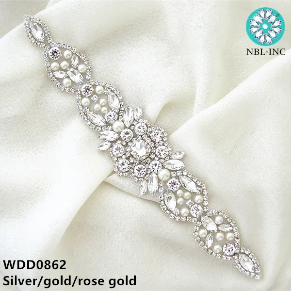 (1 шт.) ручная работа вышивка бусинами стразами для свадебных платьев WDD0876|Стразы| |