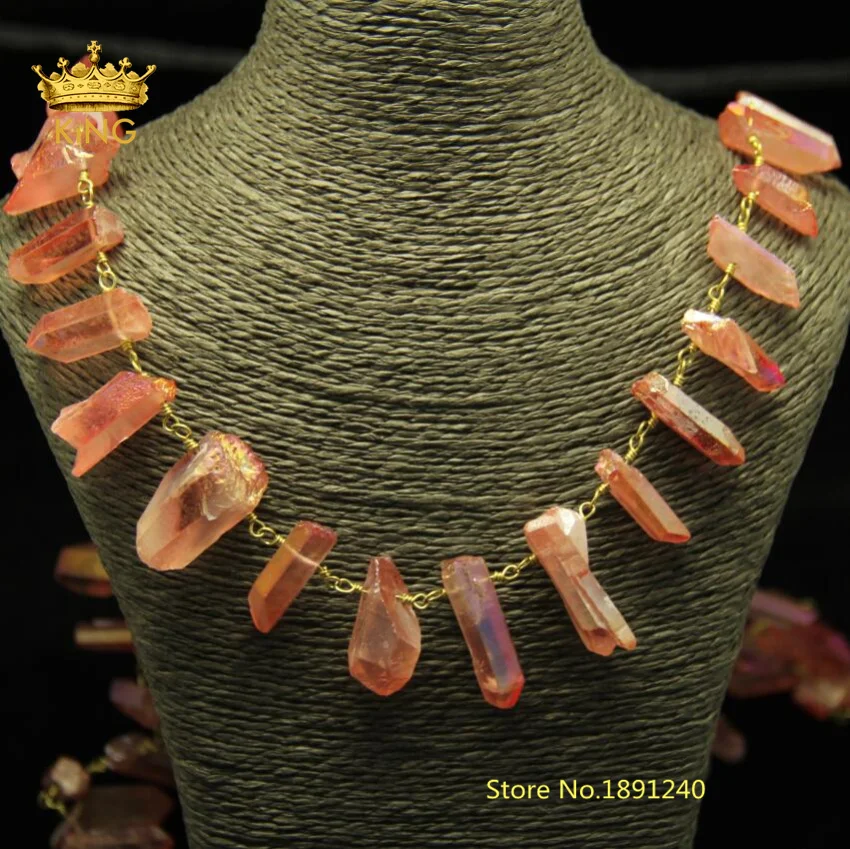 1 метровая розовая титановая кварцевая Хрустальная цепочка с бусинами