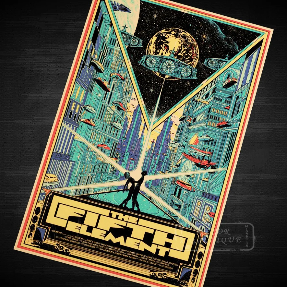 Пятый элемент Sci fi Alien Movie Poster классический ретро винтажный крафт холст DIY