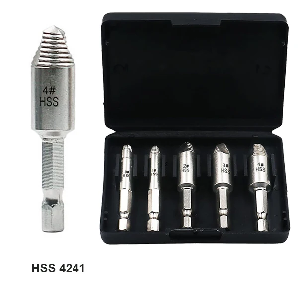 5Pcs Set 4 шт. набор Hss 4341 титановый экстрактор для удаления сверла набор инструментов для демонтажа болтов - Цвет: 5Pcs Set