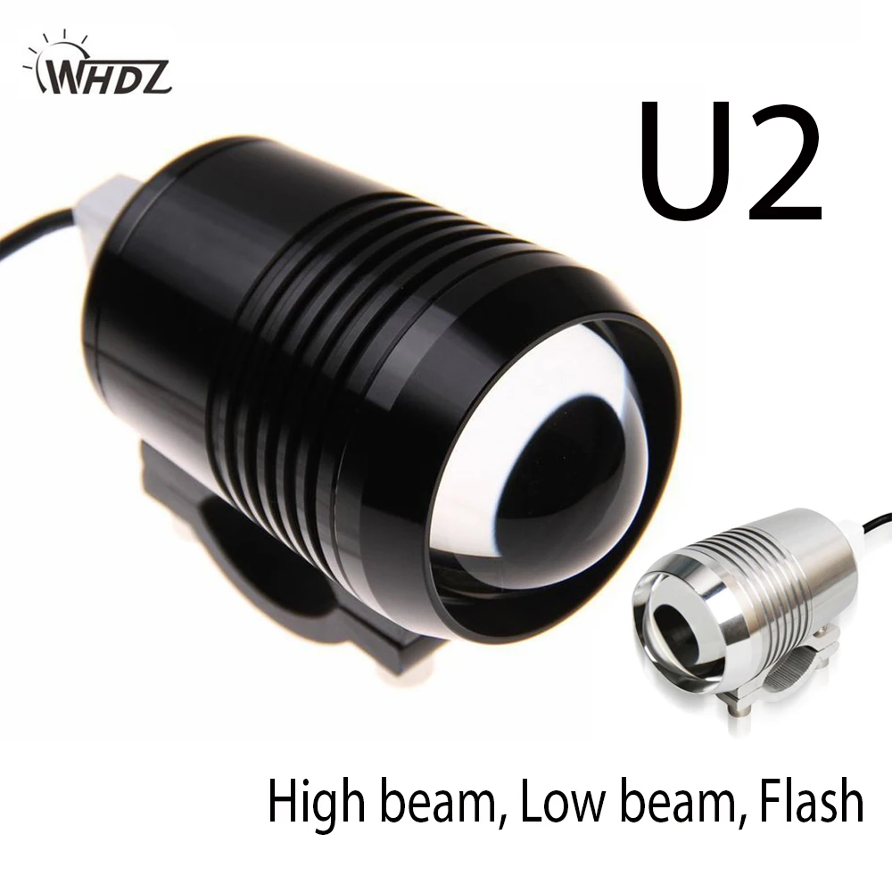 WHDZ 1 шт. мотоциклетные головной светильник U2 1200LM 30 Вт Высокая Низкая флэш