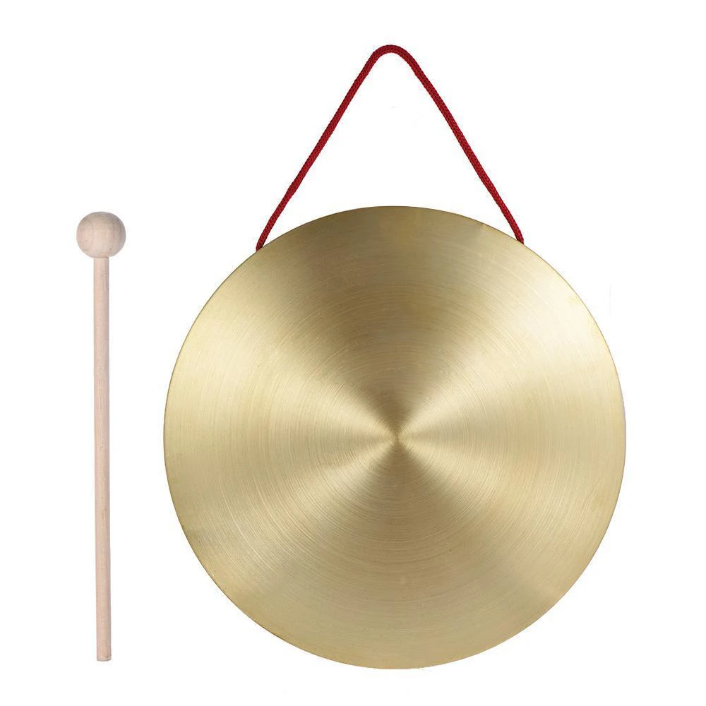 BMDT-22cm Hand Gong Brass Copper Chapel Opera Percussion with Round Play Hammer | &amp Cymbals
