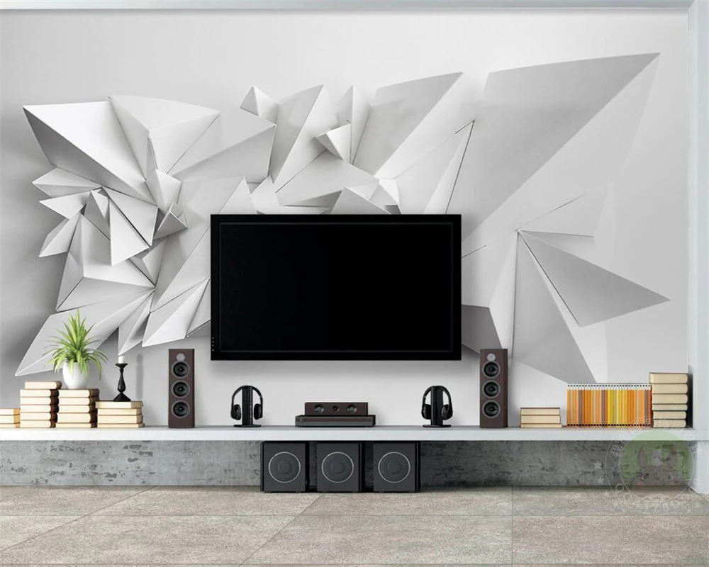 3D фотообои Beibehang современный простой домашний декор треугольные фоновые обои для