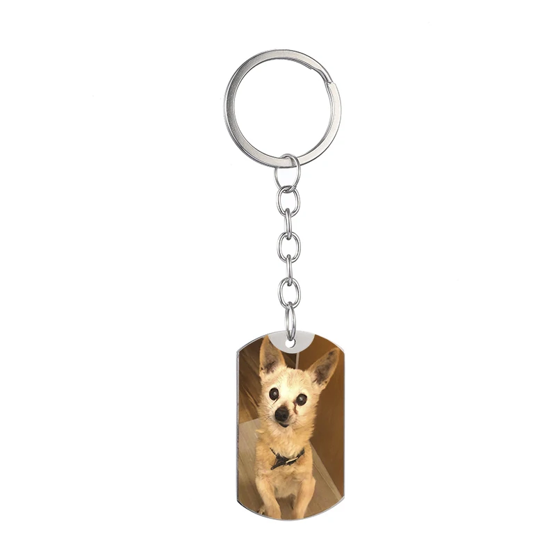 Пользовательские DIY собака тег фото брелок из нержавеющей стали персонализированные Выгравированные фотографии брелок для любви собака люди собака на память Новинка