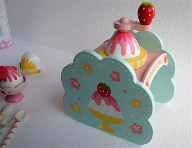 Новые деревянные игрушки Кухня игрушка набор шоколад фрукты Мороженое машина