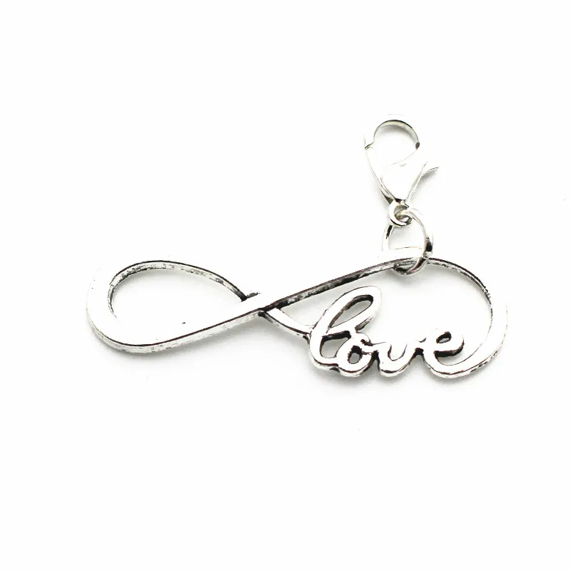 Новинка 50 шт./лот Бесконечность любовь подвески серебряный кулон Металлическая