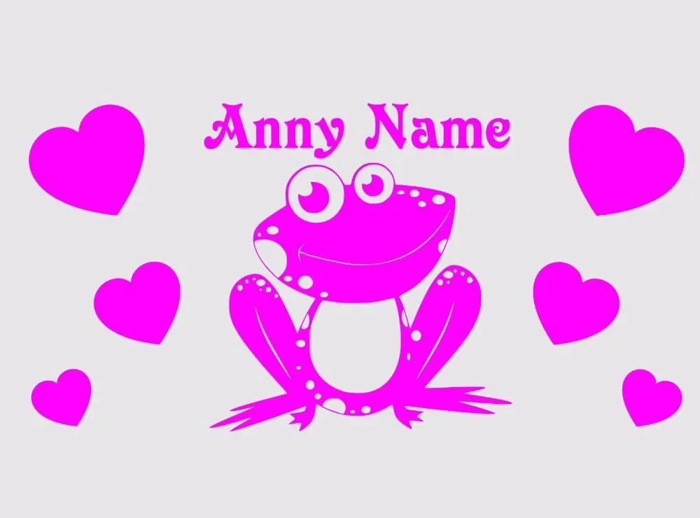 Персонализированные Виниловые Настенные стикеры Happy Frog для детской комнаты