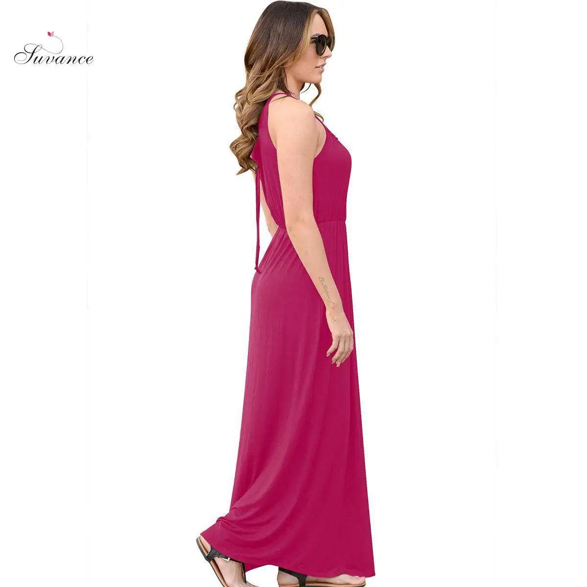 Летний… от компании suvance Мода 2 однотонных Цвет с круглым вырезом в стиле пэчворк