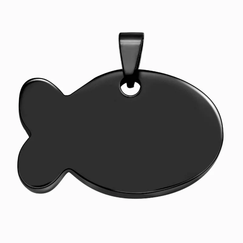 Оптовая торговля из нержавеющей стали Pet тег рыбы форма имя номер телефона