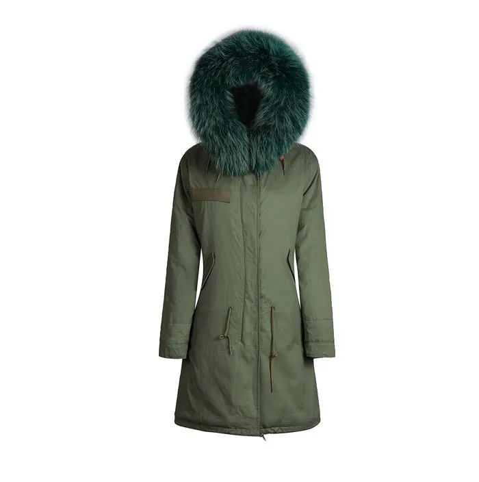 Меховое пальто с капюшоном армейского зеленого цвета теплая куртка хорошего