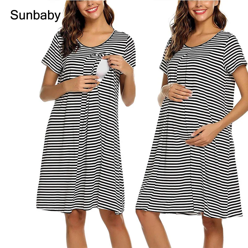 SUNbaby/платье для кормящих матерей Платье До Колена кормления грудью с короткими