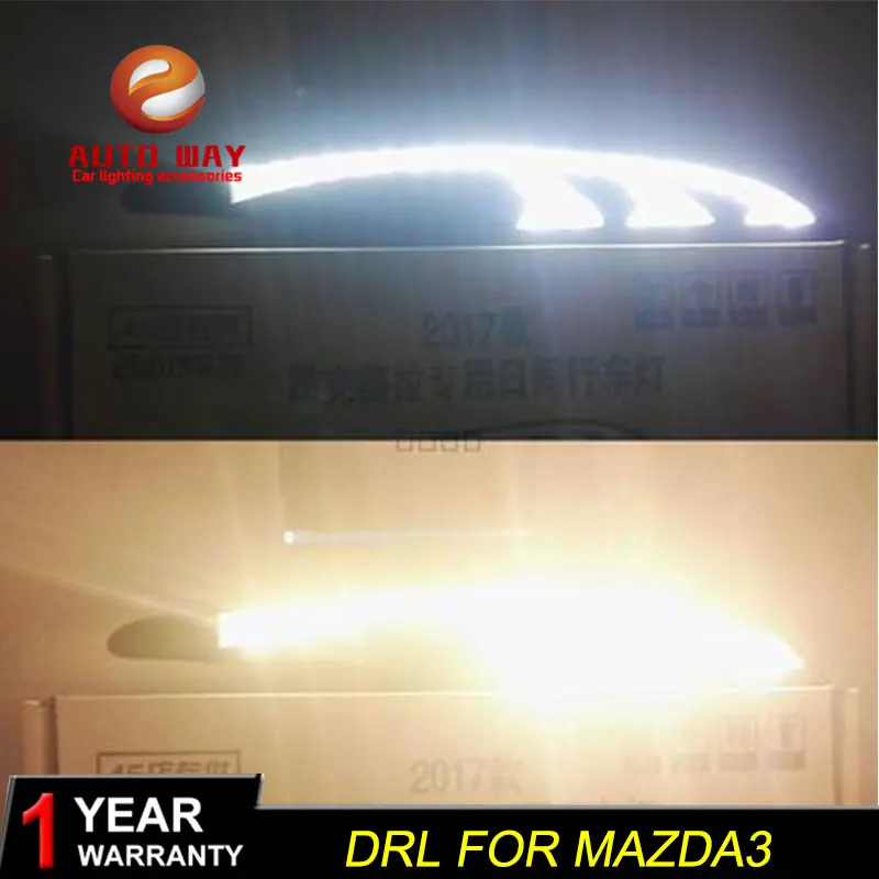 Белый 12 В 6000 К светодиодный DRL Дневной ходовой светильник чехол для Mazda 3 M3 противотуманная фара рамка противотуманный светильник для автомобиля - Цвет: Белый