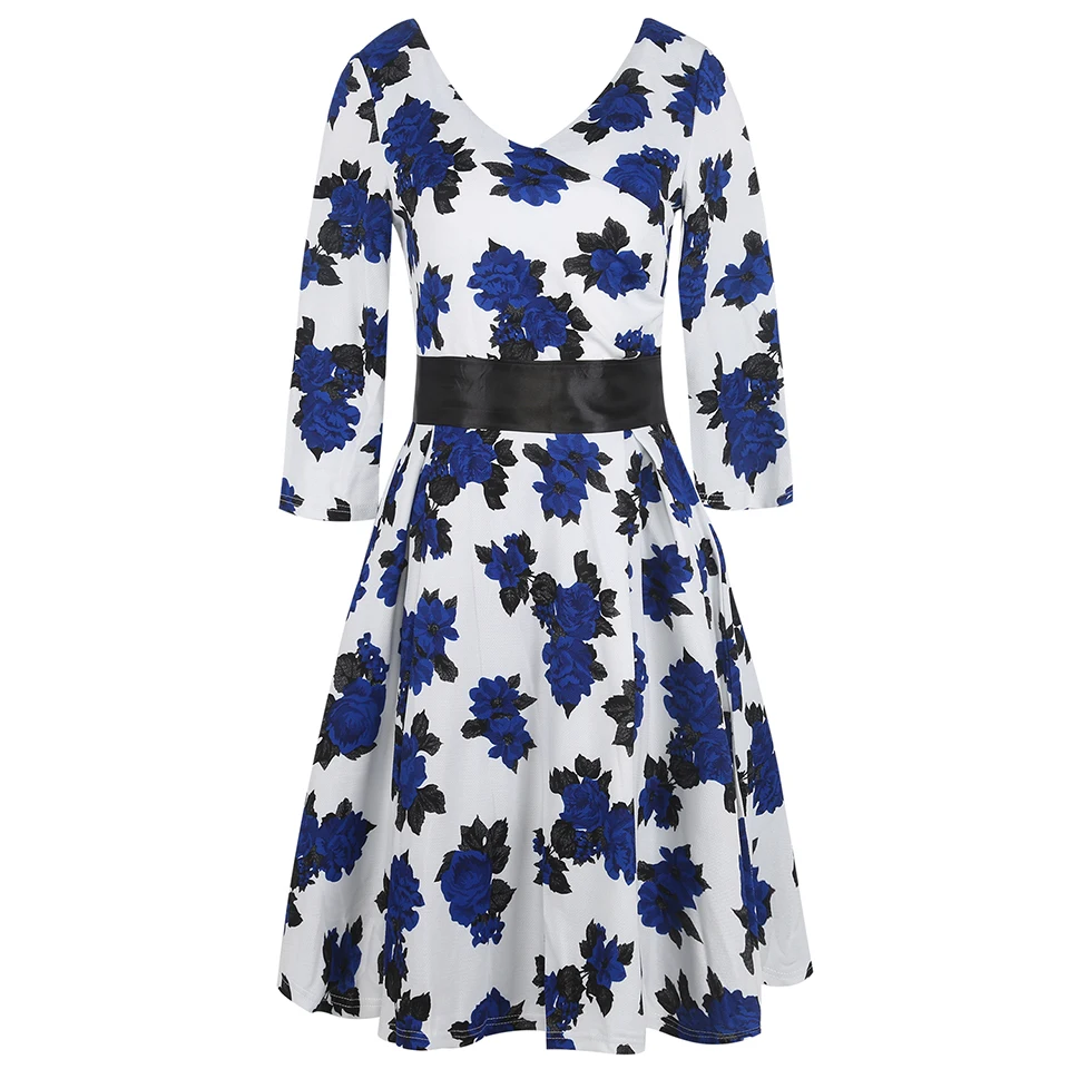 Oxiuly желтое винтажное платье с цветочным принтом и v-образным вырезом женские