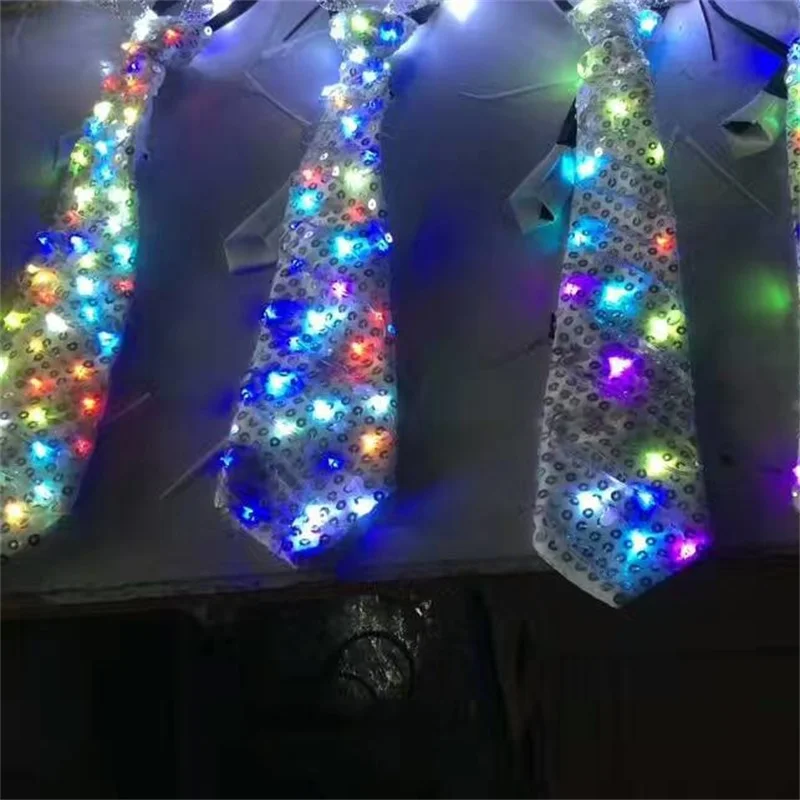 5 шт. цветной светодиодный светящийся галстук мигающий модный для вечерние и