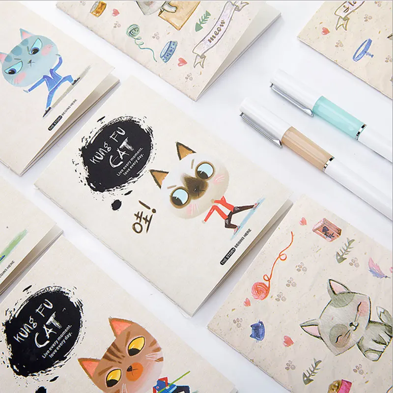 1 шт. скетчбук с милым котенком|office stationery|personal diarymaterial escolar agenda |