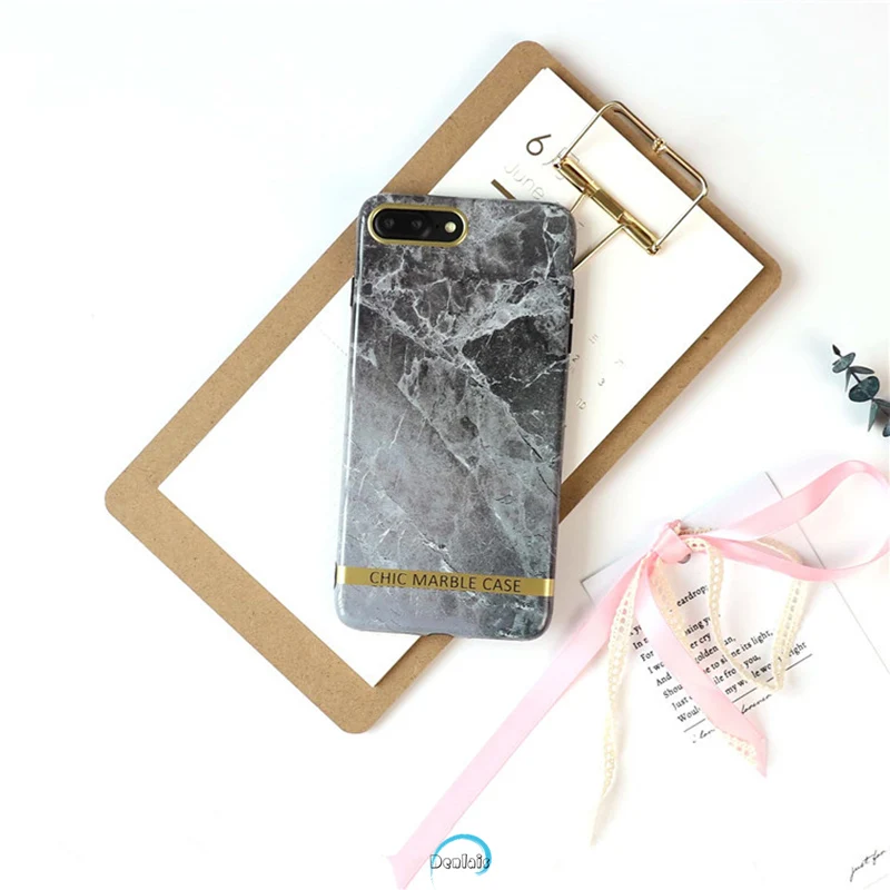 Новая мода трещина Мрамор камень телефон сумка чехол для iPhone 7 с 4.7 дюйма золотая