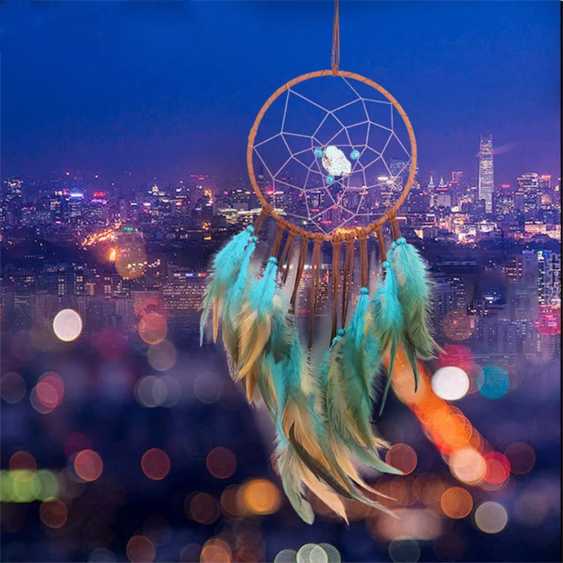 Imixlot Natural Stone Charm India Retro Life Tree Feather Dream Catcher Wind Chimes Hanging Dreamcatcher Home Decoration Last | Дом и сад