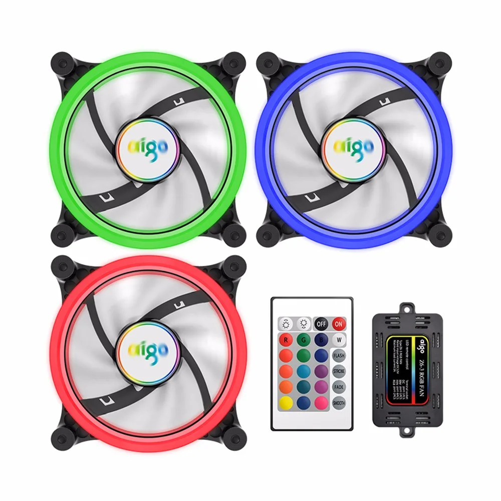 Aigo Z6 3 упак. кулер для процессора RGB LED 120 мм с дистанционным ИК пультом Вентилятор
