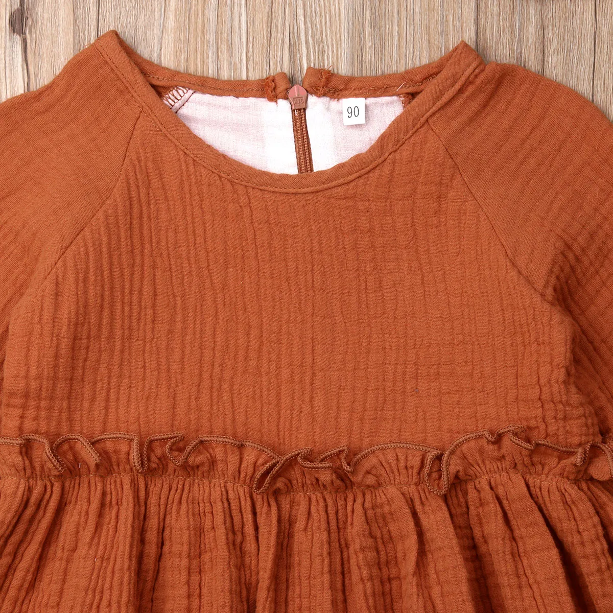 Осеннее платье для девочек детское из хлопка и льна праздничное принцессы