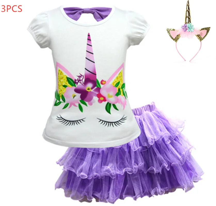 Детская одежда 2019 летняя для девочек Единорог Моана детская спортивная комплект