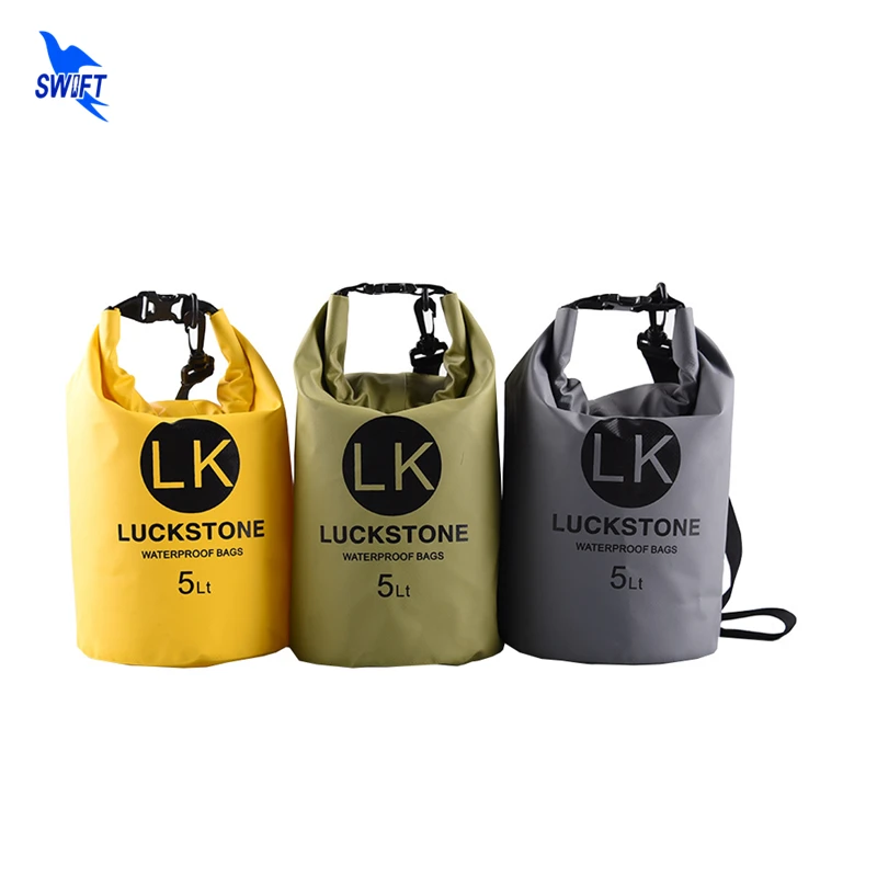 

New Arrival 500D Single Shoulder 5L Outdoor Waterproof Bags Ultralight Camping Hiking Dry Sack Drifting Kayaking Swimming Bags
