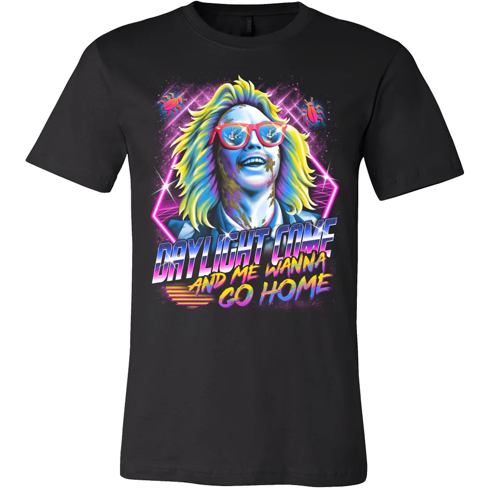 Дневной светильник Beetlejuice прикольная черная футболка с надписью Go and Me Wanna Home S 3XL