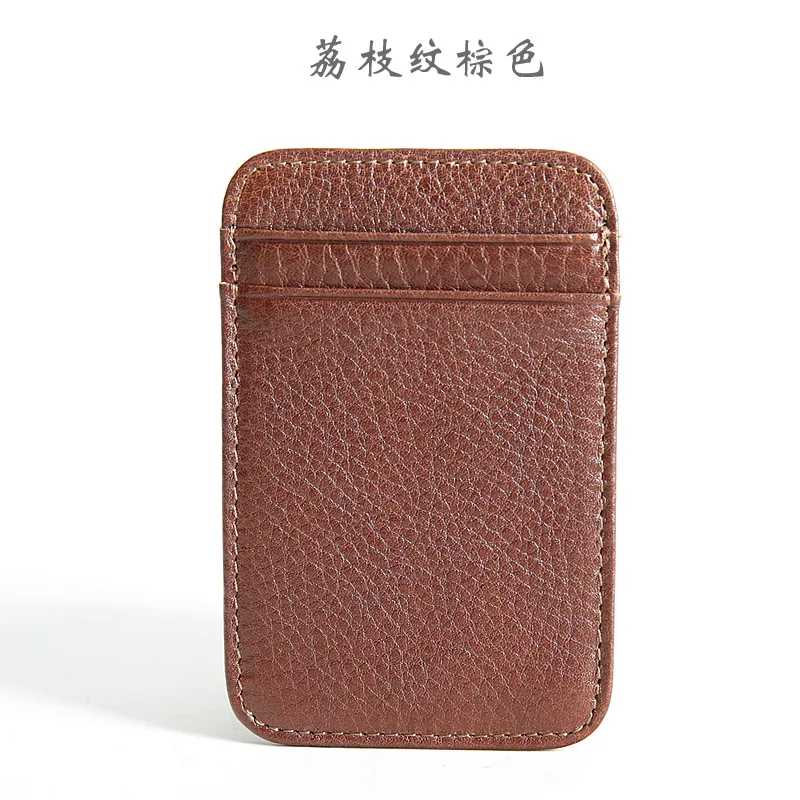 Lichee Pattern CICICUFF ультра тонкий из натуральной кожи Удобная Обложка для автобусной карты пропуск ID Карманный банковский Чехол для карт винтажный верхний слой воловья кожа кошелек для карт - Цвет: Lichee Pattern