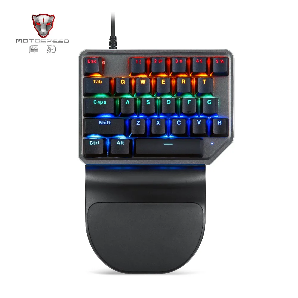 Motospeed K27 Одноручный механический компьютерный ПК PUBG игровая клавиатура 27 ключ проводной USB 9 светодиодный планшет с подсветкой Настольный стикер gamr